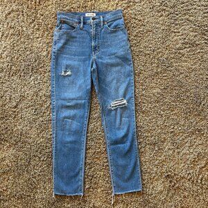 MADEWELL The Perfect Vintage Jean Distressed Raw Hem in Size 27